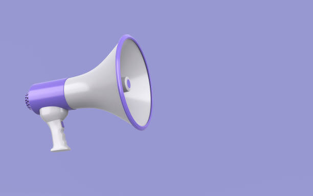 istock Megaphone Purple & white color 1425593647