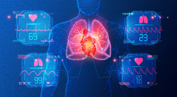 illustrations, cliparts, dessins animés et icônes de surveillance cardiopulmonaire et surveillance hémodynamique - illustration conceptuelle - fréquence cardiaque