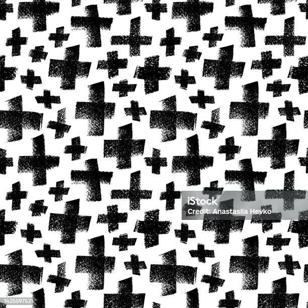 Multiple Crosses Pattern Seamless Pattern With Crosses Of Different Sizes Stock Illustration ...