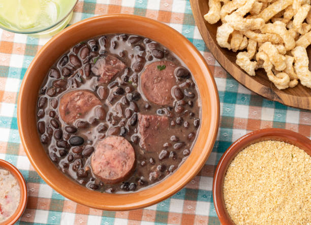 istock Typical brazilian feijoada with kale, rice and farofa 1425600020