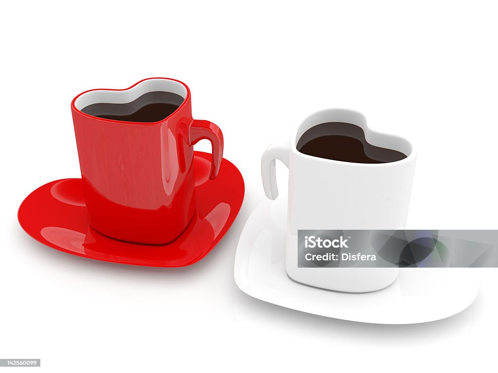 Dois copo de café em forma de coração - Royalty-free Amor Foto de stock