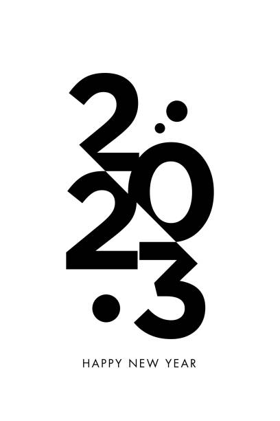 ilustraciones, imágenes clip art, dibujos animados e iconos de stock de 2023. año nuevo. ilustración vectorial de números abstractos. diseño de vacaciones para tarjeta de felicitación, invitación, calendario, etc. ilustración vectorial de stock - new years day