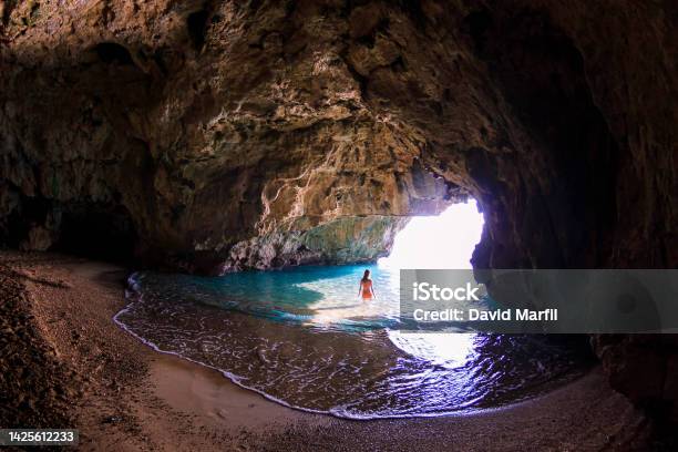 Cova Del Llop Marí Stock Photo - Download Image Now - Adults Only, Beach, Beauty In Nature