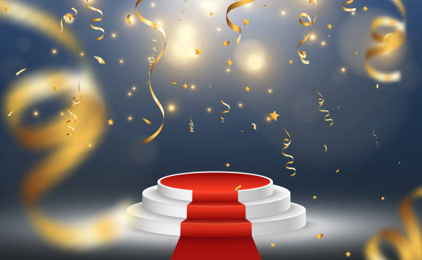 istock Illustration for award winners. Pedestal or platform for honoring prize winners. 1425616685