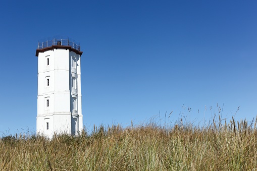 Lighthouse on the Elbe between Stade and Jork near Hamburg, Germany