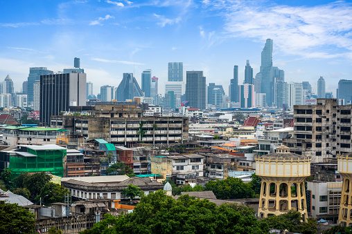 Bangkok city panorama viewed from Wat Saket