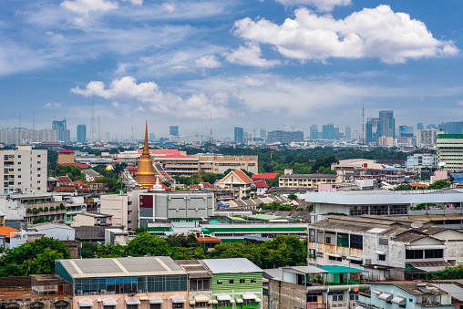 Bangkok city panorama viewed from Wat Saket