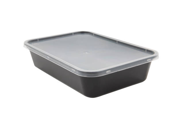 istock Plastic Food Packaging Tray With Clear Plastic Cover isolated on white background 1425628005