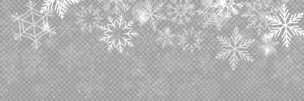 ベクター大雪、さまざまな形や形の雪片。雪片、雪の背景。秋のクリスマス。ストックロイヤリティフリーベクターイラスト。ティッカー - 雪　結晶点のイラスト素材／クリップアート素材／マンガ素材／アイコン素材