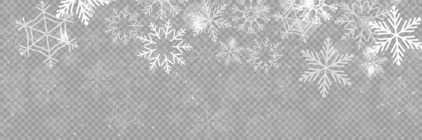 bildbanksillustrationer, clip art samt tecknat material och ikoner med vector heavy snowfall, snowflakes in different shapes and forms. snow flakes, snow background. falling christmas. stock royalty free vector illustration. png - snöflingor