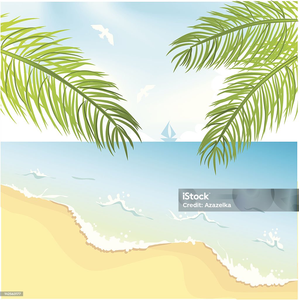 De verano beach - arte vectorial de Agua libre de derechos