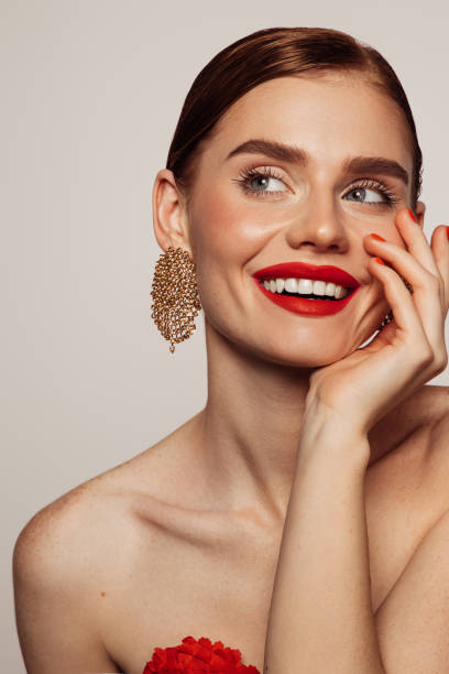 istock Beautiful emotional woman with bright make-up 1425636234