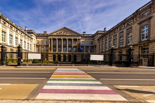 Belgian parliament, \nView of Brussels, Belgium, capital of Europe, with architecture and tourist views