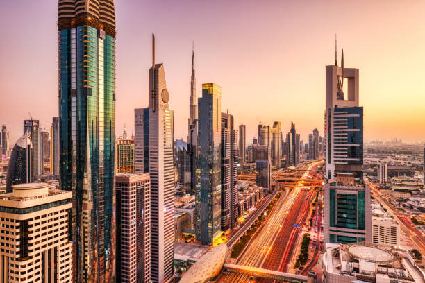 istock Dubai Skyline at Sunset, United Arab Emirates 1425651153