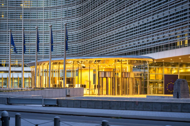European Commission, Le Berlaymont, Brussels, Belgium, capital of Europe stock photo
