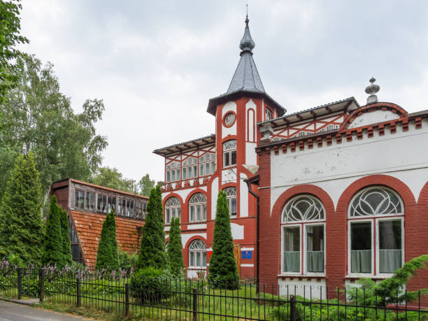 Svetlogorsk, Russia - July 21, 2019. Old building of hotel Seestern.