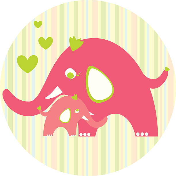 cute_elephants vector art illustration