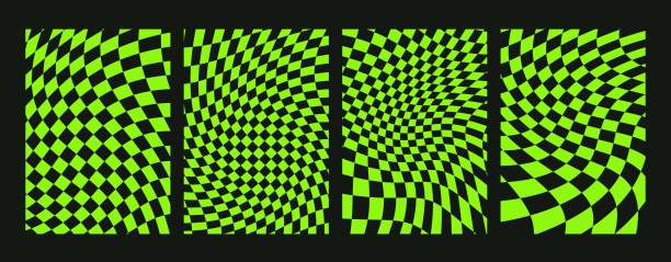 istock A set of psychedelic acid backgrounds. Surreal geometric shapes, abstract backgrounds and checkered patterns. Vector backgrounds in the trendy style of Y2K, 90s. 1425662815