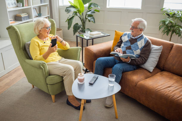 Senior couple at home