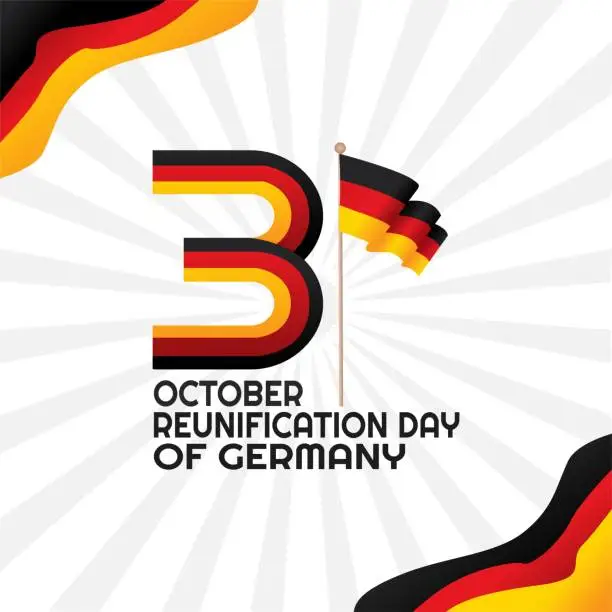 Vector illustration of reunification of germany day vector illustration. suitable for greeting card, poster and banner.