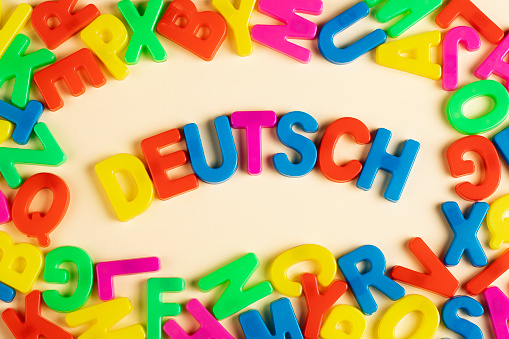 Word German in German made with colorful letters