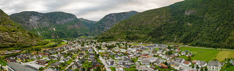 Aerial photo Laerdal is a municipality in Vestland county, Norway