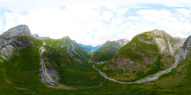 istock Equirectangular image of Norway 360 aerial pov 1425674921