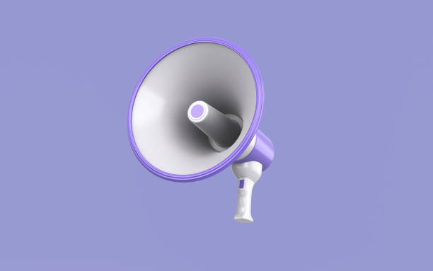 istock Megaphone Purple & white color 1425678897