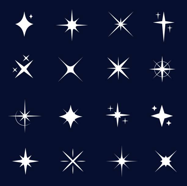 искра, з�вездообразование и мерцание иконок, звездный взрыв - bling bling stock illustrations
