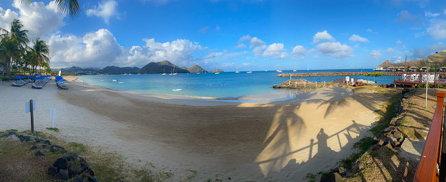 A panoramic view of Rodney Bay in Saint Lucia.