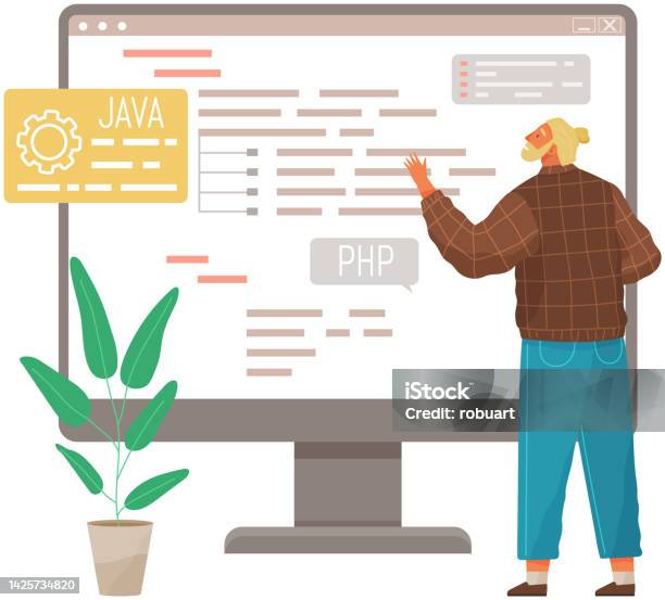 Programmer Engineering And Coding Set Of Programmers Working On Web ...
