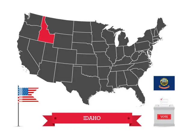 Vector illustration of Presidential elections in Idaho