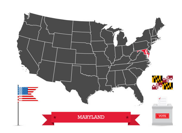 ilustrações, clipart, desenhos animados e ícones de eleições presidenciais em maryland - maryland flag state maryland state flag