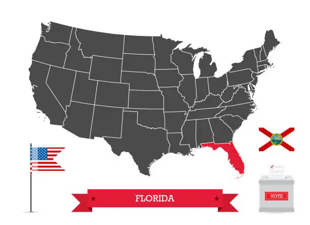 Vector illustration of Presidential elections in Florida