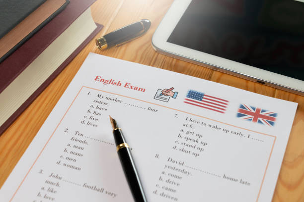 istock English test with pen on wooden table in class 1425743492