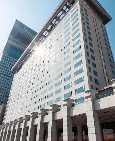 Abu Dhabi, UAE - January 21, 2024: Khalifa Bin Zayed The First St, Le Royal Meridien hotel