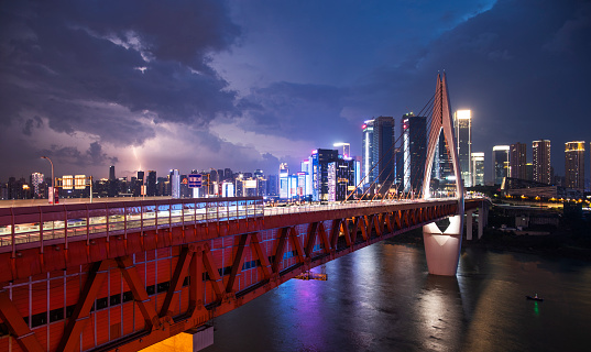 Night view of Chongqing riverside at night