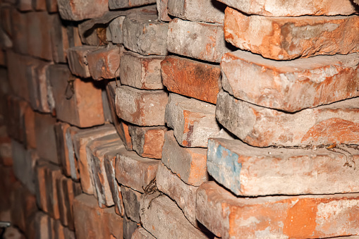 stacked red bricks background