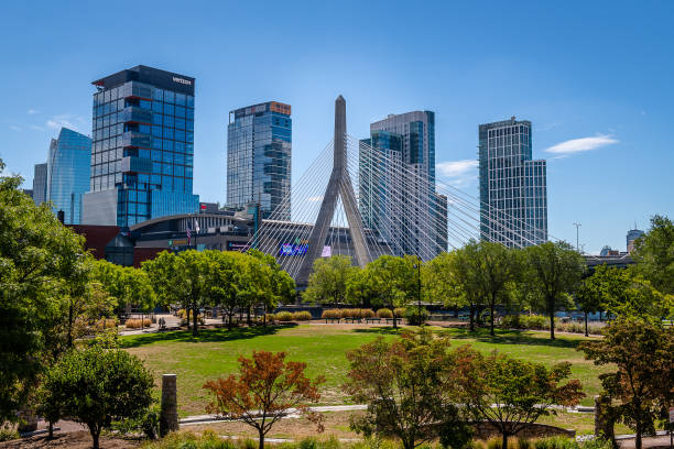 siti storici di boston, massachusetts - boston charles river skyline massachusetts foto e immagini stock