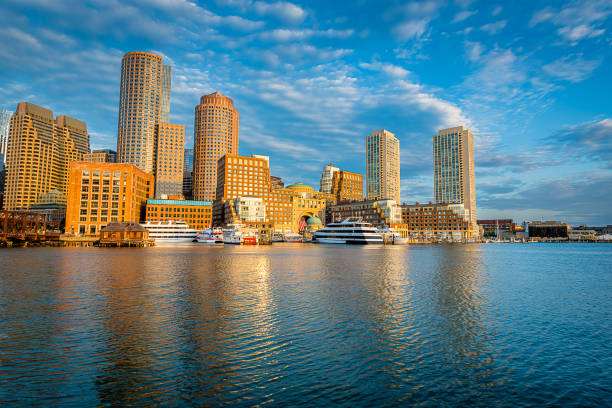 Historical Sites of Boston, Massachusetts The historical landmarks and sites of downtown Boston, Massachusetts. harborwalk stock pictures, royalty-free photos & images