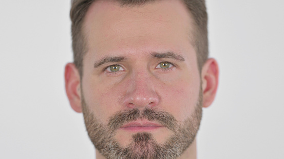 Close up of Face of Mature Adult Man Looking at the Camera