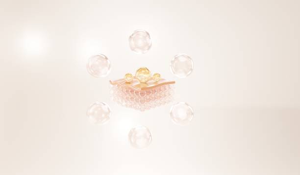 istock Oli and vitamin drop on skin cell. 1425753973