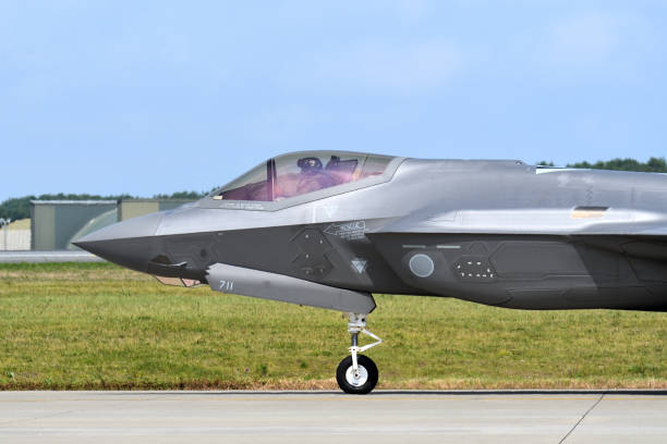 Japan Air Self-Defense Force Lockheed Martin F-35A Lightning II stealth multirole fighter. Aomori Prefecture, Japan - September 11, 2022:Japan Air Self-Defense Force Lockheed Martin F-35A Lightning II stealth multirole fighter. misawa japan stock pictures, royalty-free photos & images