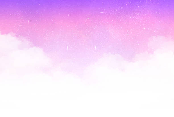 bildbanksillustrationer, clip art samt tecknat material och ikoner med sunny sky pastel color background illustration - rosa bakgrund