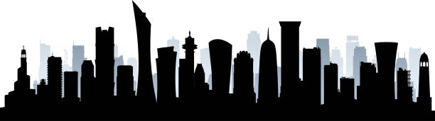 Doha (All Buildings Are Complete and Moveable) vector art illustration