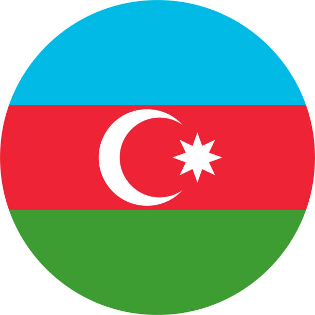 die nationalflagge der welt, aserbaidschan - azerbaijan flag stock-grafiken, -clipart, -cartoons und -symbole