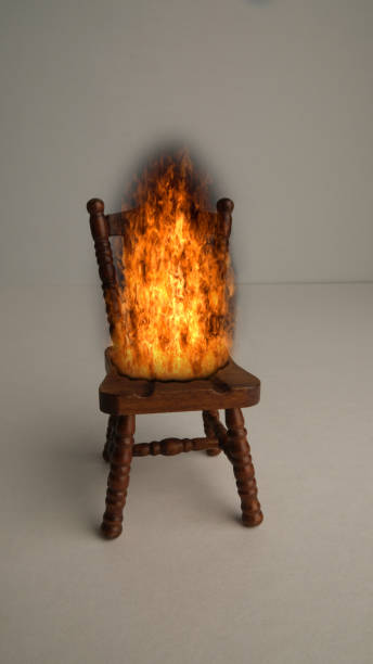 istock Burning chair. Fire on furniture. 1425775716