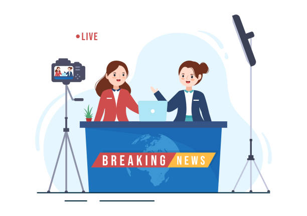 istock TV Channel Template Hand Drawn Cartoon Flat Illustration Home Entertainment for Watching Movie, Action Film or Breaking News in Television 1425776232