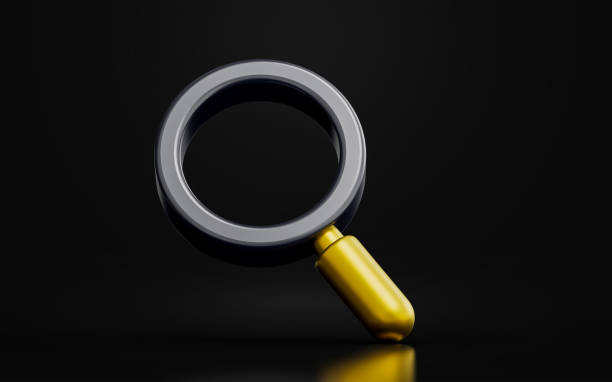 istock magnify glass sign on dark background 3d render concept for finding 1425778155