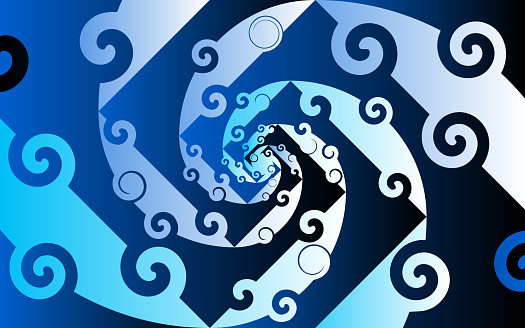 Geometric fractal composition - spirals within a spiral.